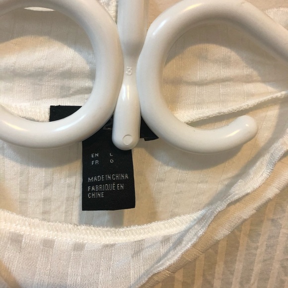 NWOT White Ribbed turtleneck - Picture 2 of 2